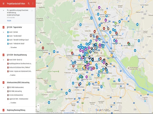 Google Maps Projektlandschaft